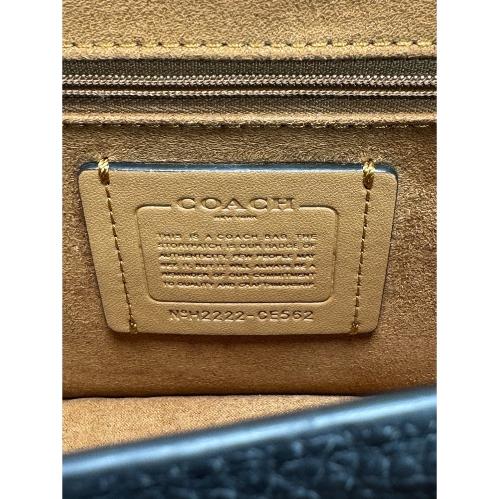 Coach CE562 Morgan Shoulder Bag Black Pebbled Leather Crossbody Handbag + Wallet - Picture 4 of 15
